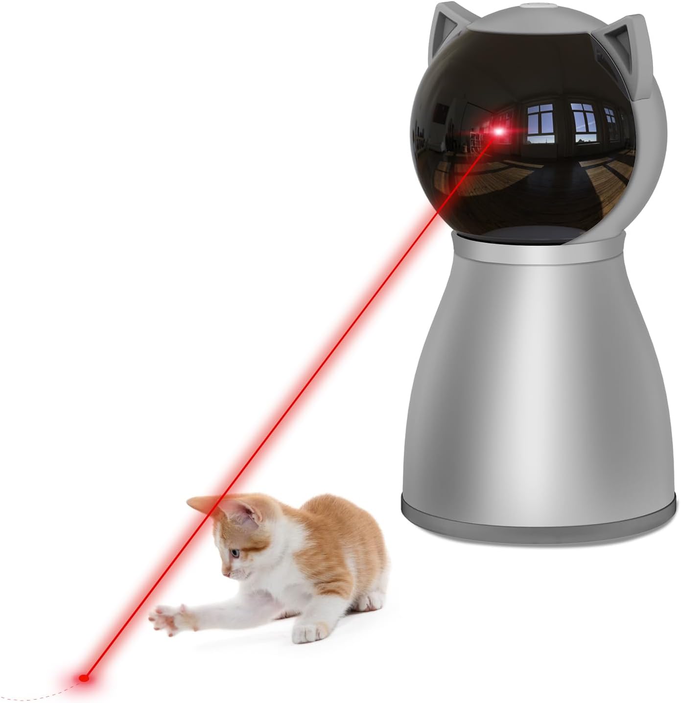 YVE LIFE Laser Cat Toys for Indoor Cats,The 4th Generation Real Random Trajectory Motion Activated Rechargeable Automatic Cat Laser Toy,Interactive Cat Toys for Bored Indoor Adult Cats/Kittens(White)