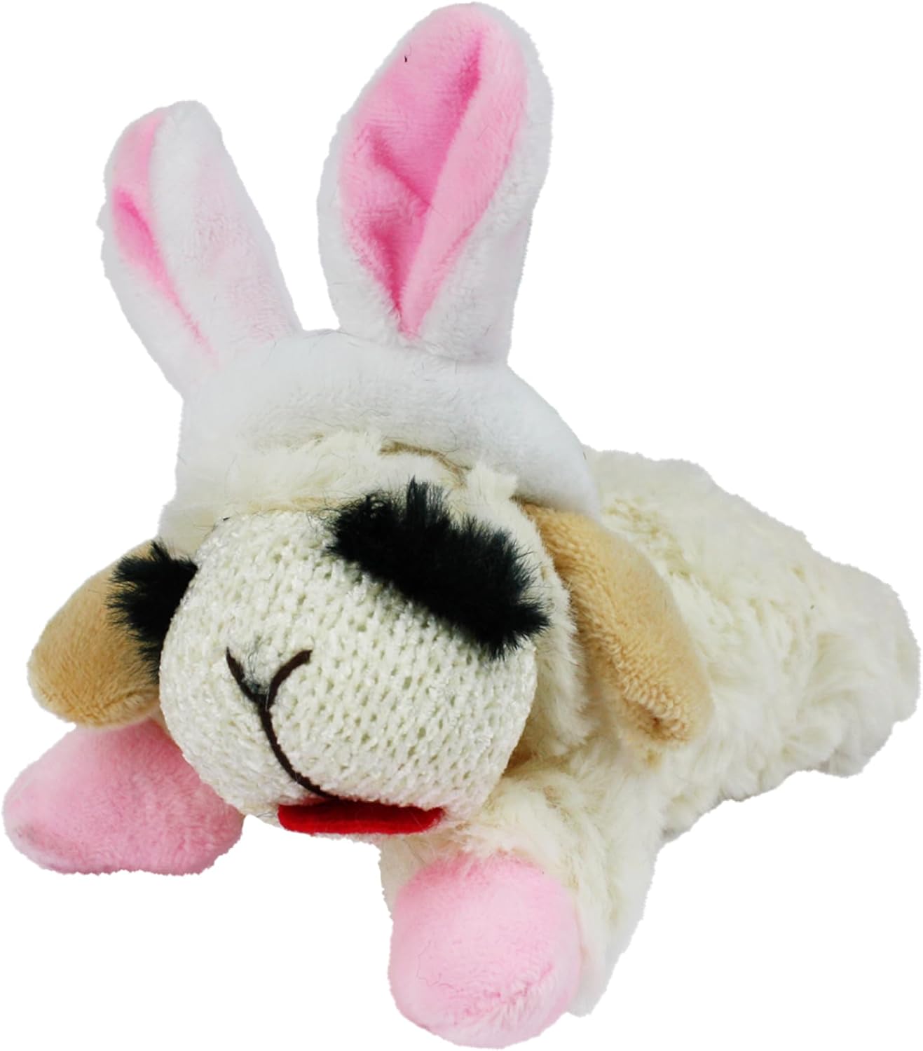 Multipet Lamb Chop Dog Plush Toy - Squeaky Toy for Small & Medium Dogs - Extra Soft Plush - Stuffed Animal for Cuddling & Playing (10", Cream, 5 Squeakers)