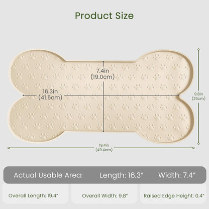 PWTAA Dog Food Mat Anti-Slip Silicone Dog Bowl Mat Thicker Pet Placemat Waterproof Cat Feeder Pad with Raised Edge Puppy Kitten Feeding Mats Suitable Small Medium-Sized Dogs Cats Eating Tray