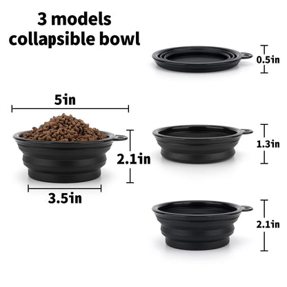 SLSON Collapsible Bowl with Cover Lids,2 Pack Dog Travel Bowls Portable Foldable Cat Water Dish Bowl for Pets Walking Parking Camping (Light Blue and Green, Small)