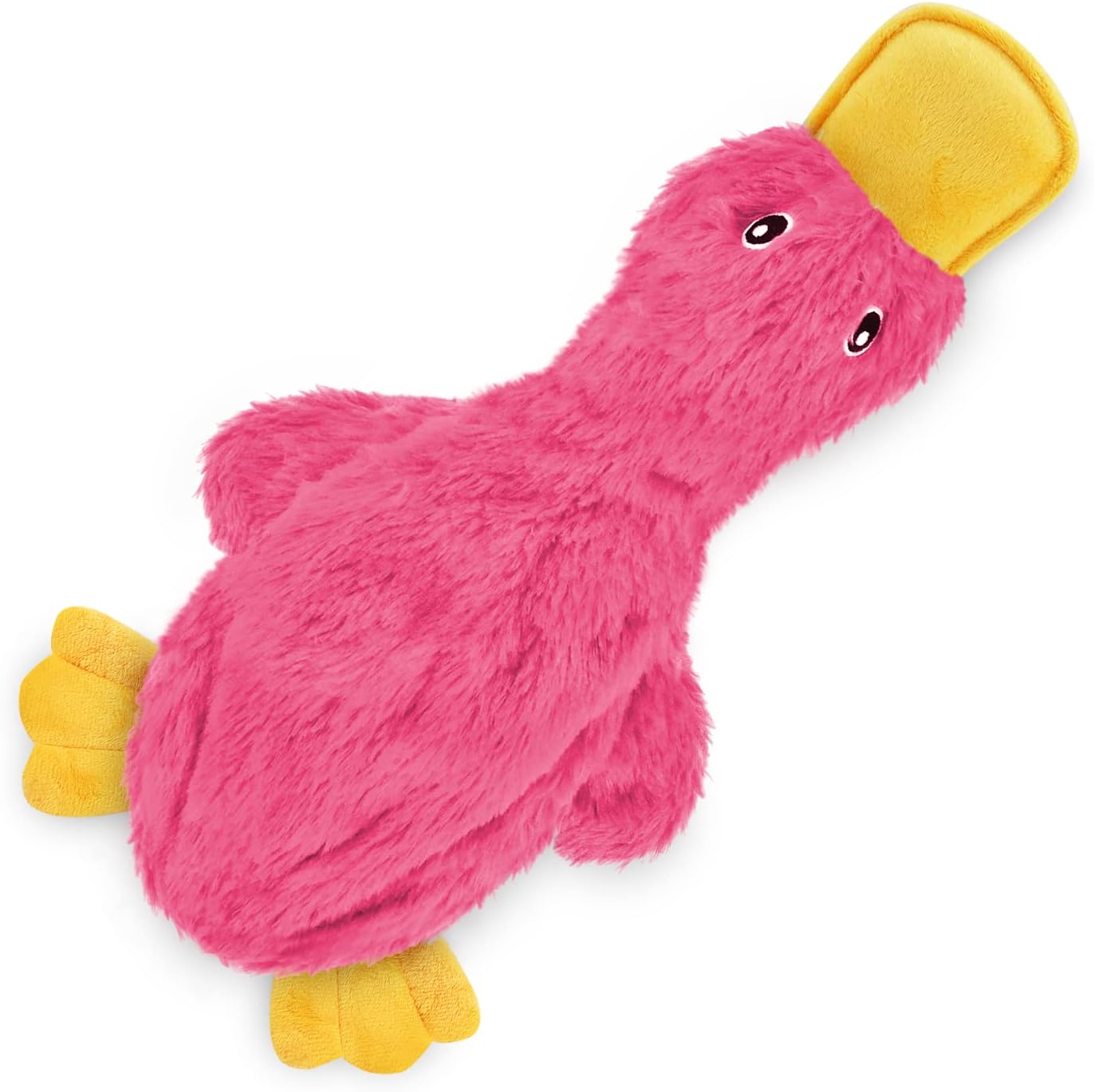 Best Pet Supplies Interactive Squeaky Dog Chew Toy, Ideal Dog Toys for Chewers, Small, Medium & Large Dogs, and Fetch Lovers - Crinkle Duck (Yellow), Large