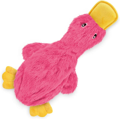 Best Pet Supplies Interactive Squeaky Dog Chew Toy, Ideal Dog Toys for Chewers, Small, Medium & Large Dogs, and Fetch Lovers - Crinkle Duck (Yellow), Large