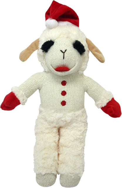 Multipet Lamb Chop Dog Plush Toy - Squeaky Toy for Small & Medium Dogs - Extra Soft Plush - Stuffed Animal for Cuddling & Playing (10", Cream, 5 Squeakers)