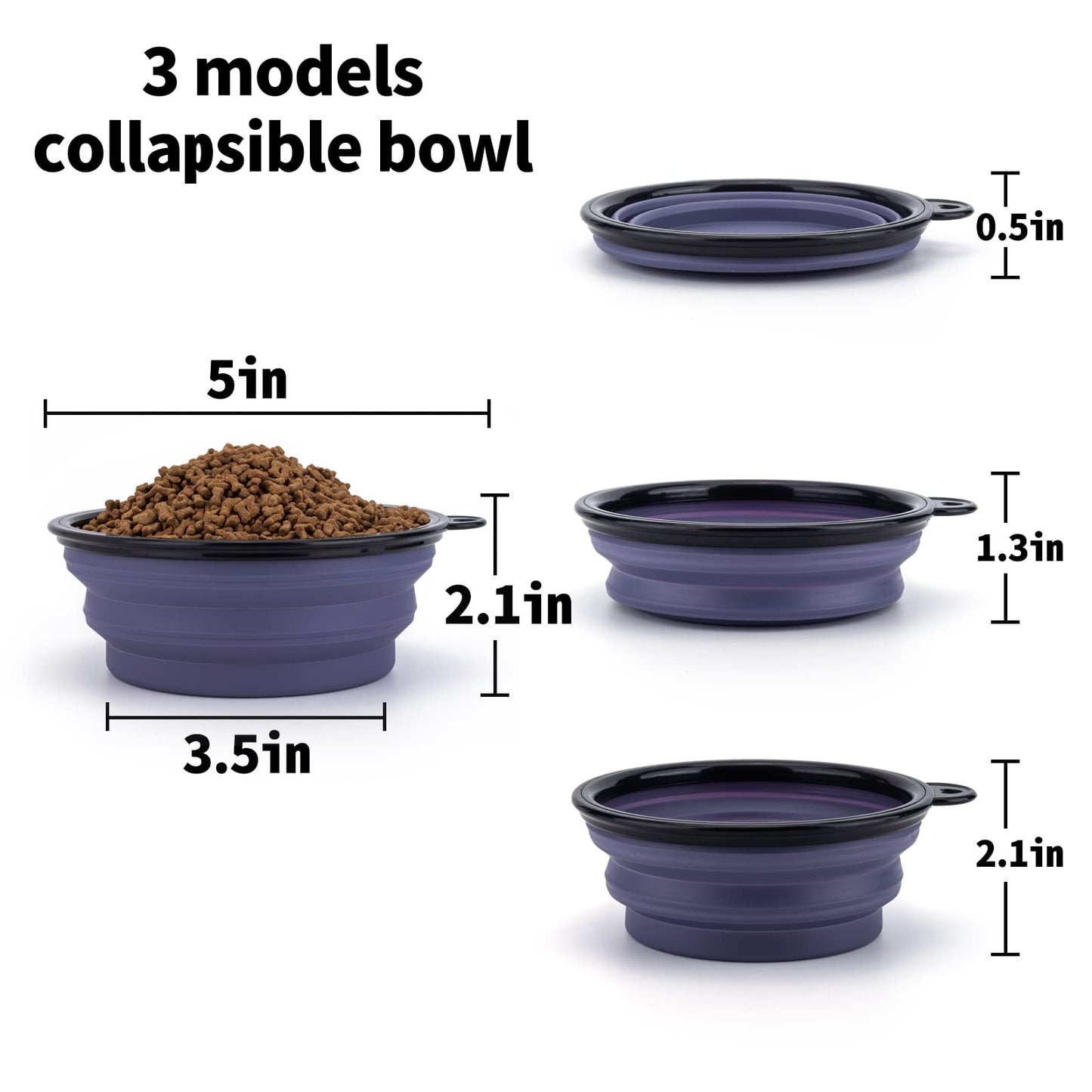 SLSON Collapsible Bowl with Cover Lids,2 Pack Dog Travel Bowls Portable Foldable Cat Water Dish Bowl for Pets Walking Parking Camping (Light Blue and Green, Small)