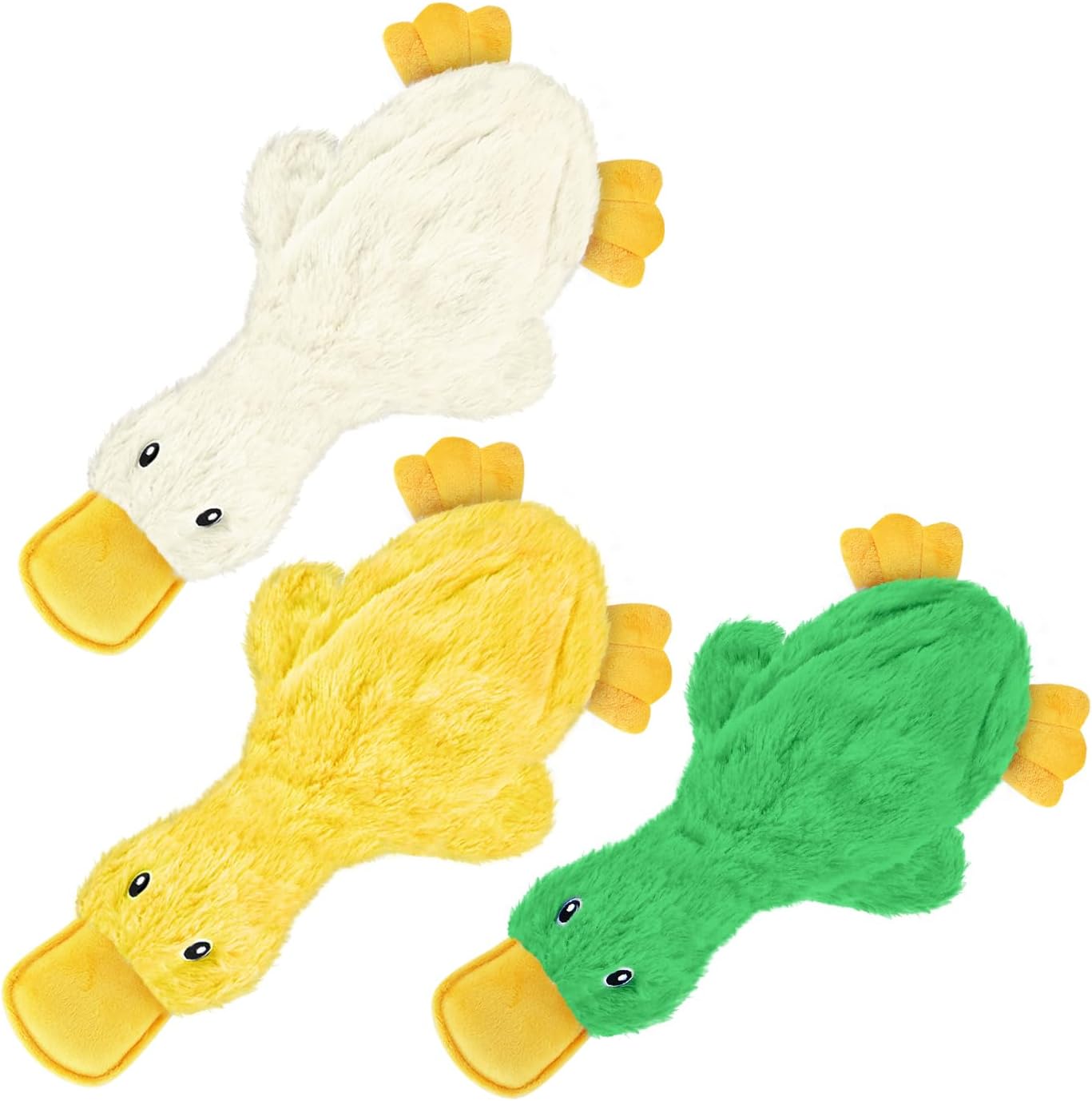 Best Pet Supplies Interactive Squeaky Dog Chew Toy, Ideal Dog Toys for Chewers, Small, Medium & Large Dogs, and Fetch Lovers - Crinkle Duck (Yellow), Large