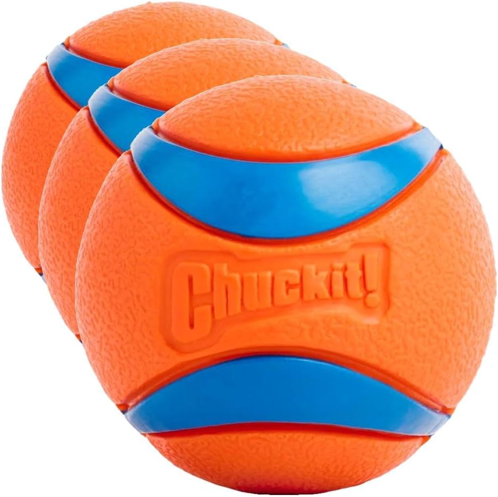 Chuckit! Ultra Ball Dog Toy - Medium Bouncy Fetch Balls For Dogs 20-60 lbs - Made from Durable Rubber - Floating Water Pet Toys - Size Medium - 2.5-inch Diameter - Pack of 2