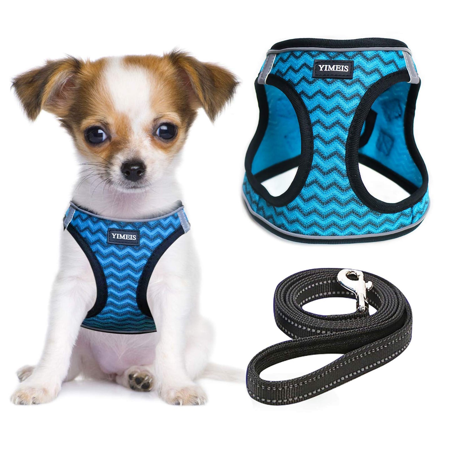YIMEIS Dog Harness and Leash Set, No Pull Soft Mesh Pet Harness, Reflective Adjustable Puppy Vest for Small Medium Large Dogs, Cats (Pink, X-Small (Pack of 1)
