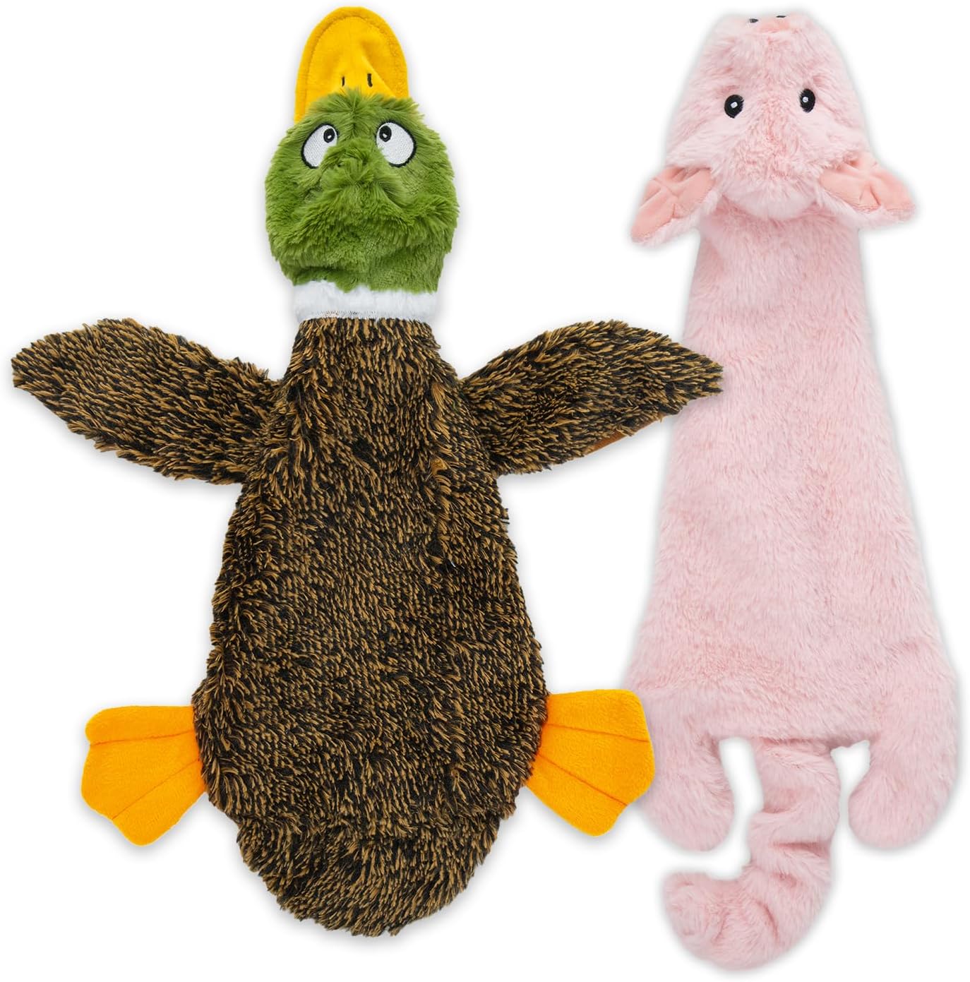 Best Pet Supplies Squeaky Dog Toys with Soft Durable Fabric for Small, Medium and Large Pets Interactive Toy for Indoor Play, Supports Active Biting and Play - 1Wild Duck, Small