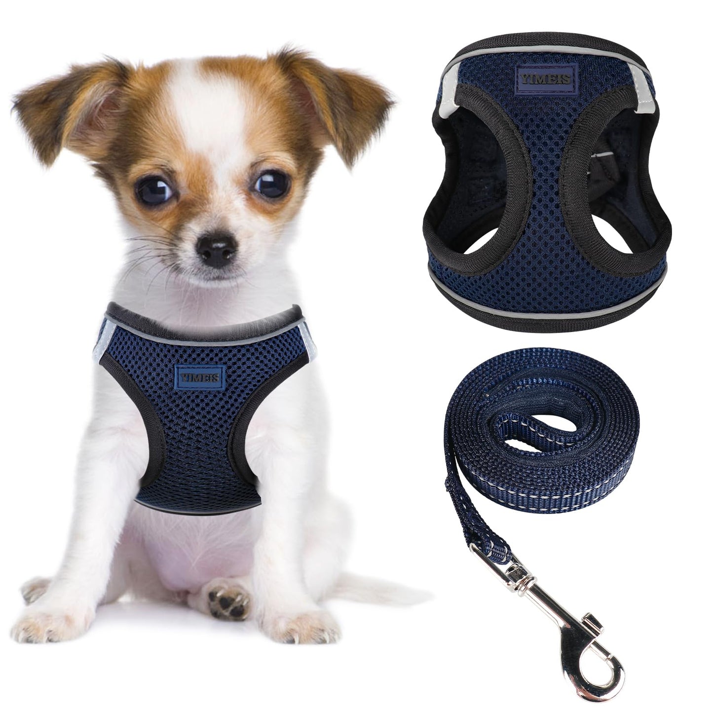 YIMEIS Dog Harness and Leash Set, No Pull Soft Mesh Pet Harness, Reflective Adjustable Puppy Vest for Small Medium Large Dogs, Cats (Pink, X-Small (Pack of 1)