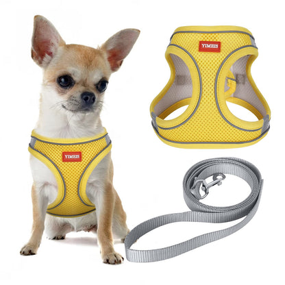 YIMEIS Dog Harness and Leash Set, No Pull Soft Mesh Pet Harness, Reflective Adjustable Puppy Vest for Small Medium Large Dogs, Cats (Pink, X-Small (Pack of 1)