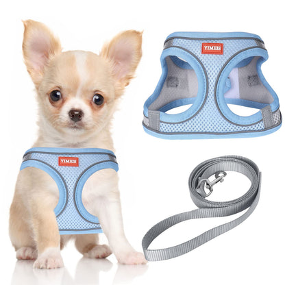 YIMEIS Dog Harness and Leash Set, No Pull Soft Mesh Pet Harness, Reflective Adjustable Puppy Vest for Small Medium Large Dogs, Cats (Pink, X-Small (Pack of 1)