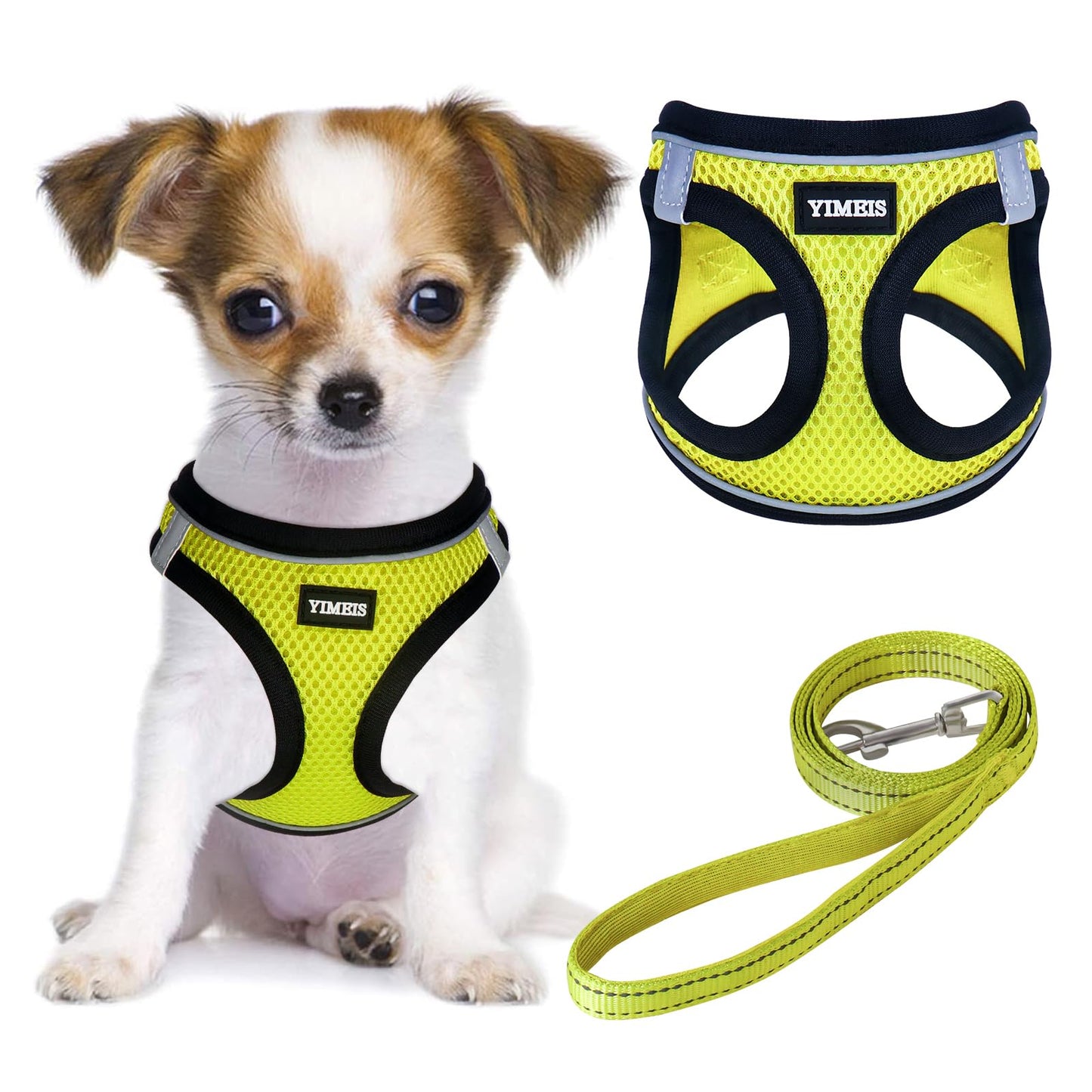 YIMEIS Dog Harness and Leash Set, No Pull Soft Mesh Pet Harness, Reflective Adjustable Puppy Vest for Small Medium Large Dogs, Cats (Pink, X-Small (Pack of 1)