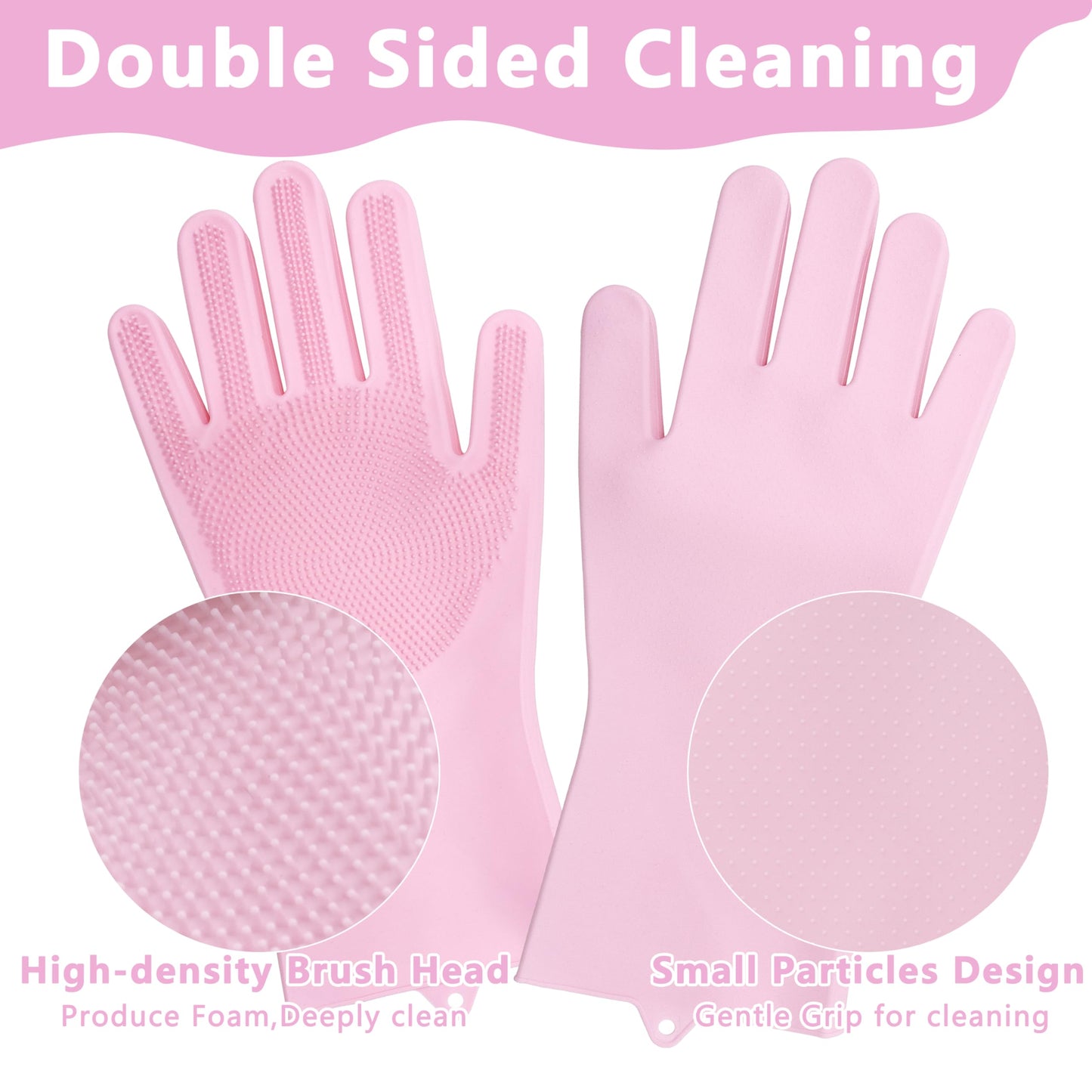 Pet Grooming Gloves—Heat Resistant Dog Washing Gloves with High-Density Teeth, Dog Bath Scrubber with Enhanced Five Finger Design, Silicone Gloves for Dogs and Cats Bathing, Massage (Blue)
