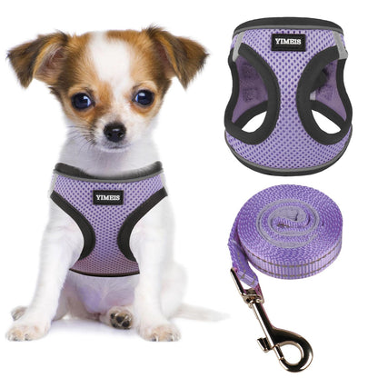 YIMEIS Dog Harness and Leash Set, No Pull Soft Mesh Pet Harness, Reflective Adjustable Puppy Vest for Small Medium Large Dogs, Cats (Pink, X-Small (Pack of 1)