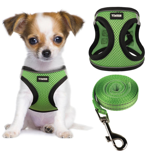 YIMEIS Dog Harness and Leash Set, No Pull Soft Mesh Pet Harness, Reflective Adjustable Puppy Vest for Small Medium Large Dogs, Cats (Pink, X-Small (Pack of 1)