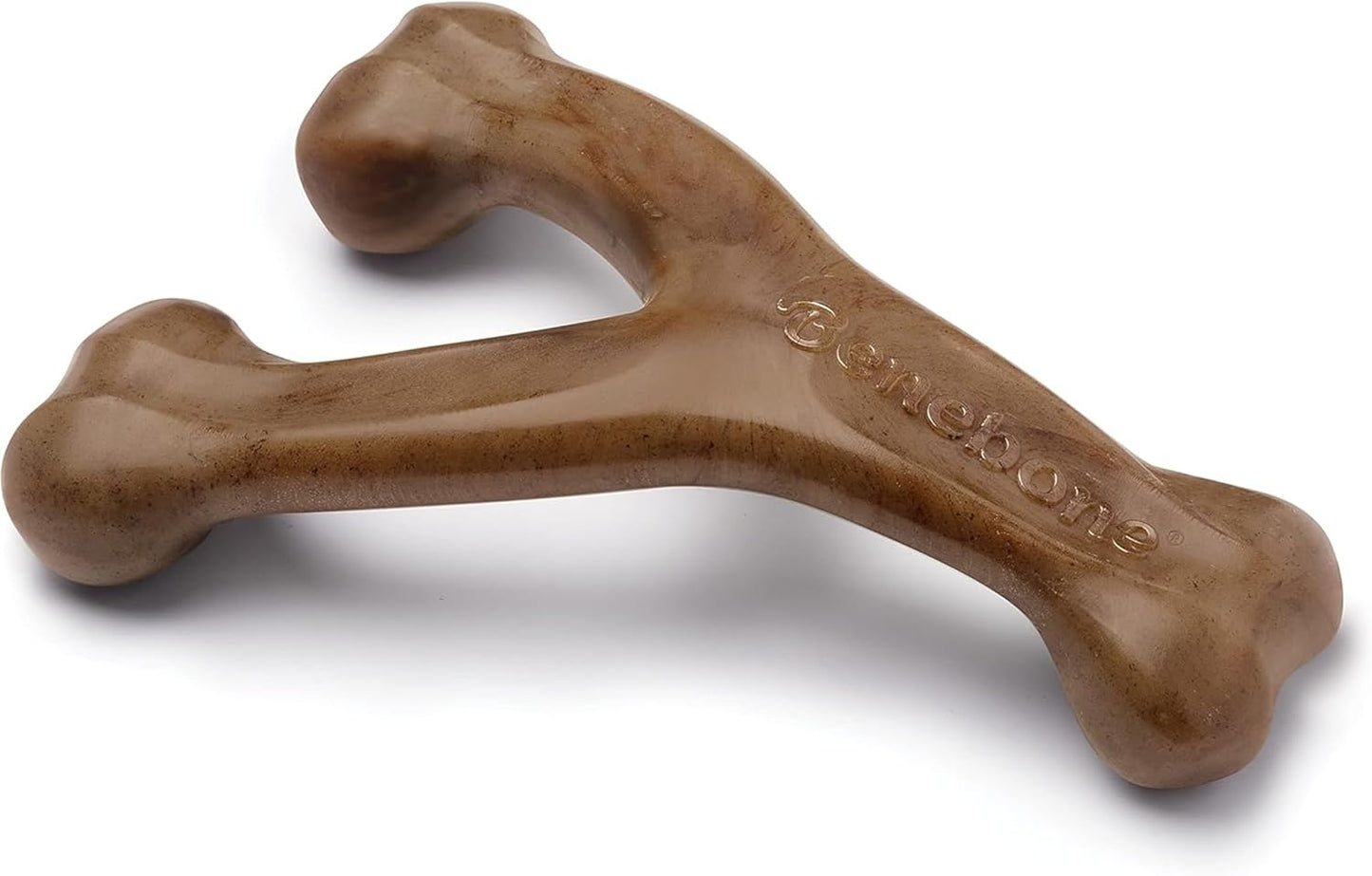 Benebone Wishbone Durable Dog Chew Toy for Aggressive Chewers, Real Bacon, Made in USA, Medium