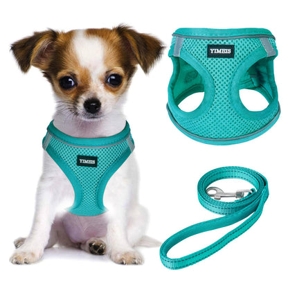 YIMEIS Dog Harness and Leash Set, No Pull Soft Mesh Pet Harness, Reflective Adjustable Puppy Vest for Small Medium Large Dogs, Cats (Pink, X-Small (Pack of 1)