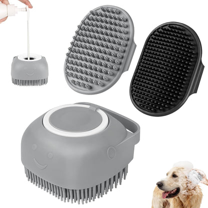 Comotech 6PCS Dog Bath Brush & Dog Toothbrush | Adjustable Handle Shampoo Brush & Scrubber for Short & Long Haired Dogs & Cats | Effectively Solve Odor & Stain Removal Problems (Blue Blue Blue.)
