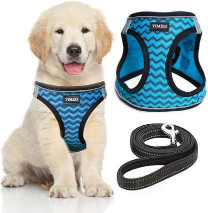 YIMEIS Dog Harness and Leash Set, No Pull Soft Mesh Pet Harness, Reflective Adjustable Puppy Vest for Small Medium Large Dogs, Cats (Pink, X-Small (Pack of 1)