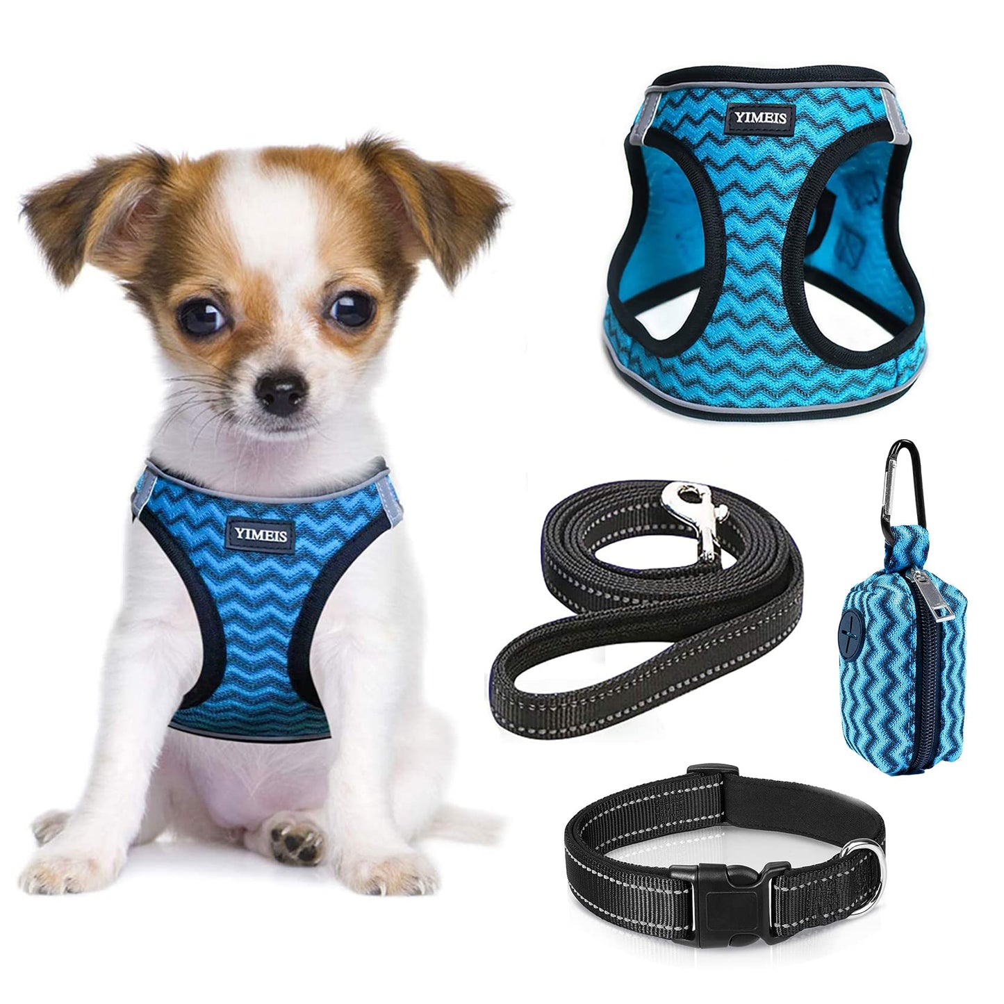 YIMEIS Dog Harness and Leash Set, No Pull Soft Mesh Pet Harness, Reflective Adjustable Puppy Vest for Small Medium Large Dogs, Cats (Pink, X-Small (Pack of 1)