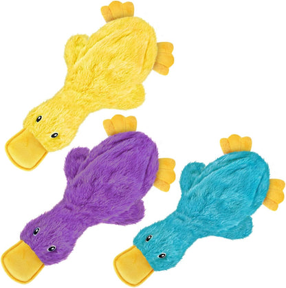 Best Pet Supplies Interactive Squeaky Dog Chew Toy, Ideal Dog Toys for Chewers, Small, Medium & Large Dogs, and Fetch Lovers - Crinkle Duck (Yellow), Large