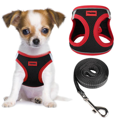 YIMEIS Dog Harness and Leash Set, No Pull Soft Mesh Pet Harness, Reflective Adjustable Puppy Vest for Small Medium Large Dogs, Cats (Pink, X-Small (Pack of 1)