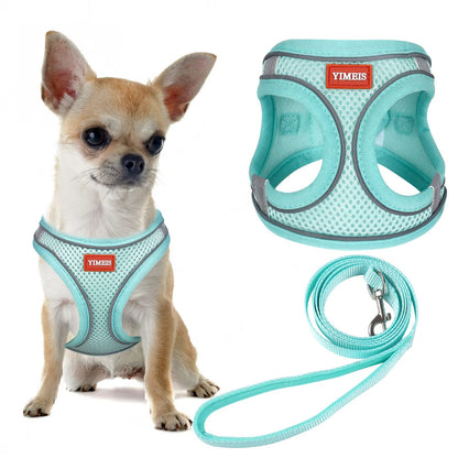 YIMEIS Dog Harness and Leash Set, No Pull Soft Mesh Pet Harness, Reflective Adjustable Puppy Vest for Small Medium Large Dogs, Cats (Pink, X-Small (Pack of 1)