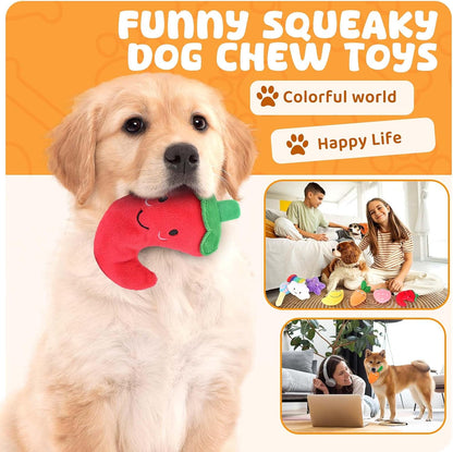 LOYEE Dog Squeaky Toys 8 Pack, Puppy Plush Squeaky Toys for Medium Small Dogs, Cute Pet Toys Stuffed Puppy Chew Toys for Teething, Interactive Toys Set for Puppy Supplies