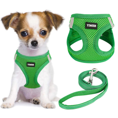 YIMEIS Dog Harness and Leash Set, No Pull Soft Mesh Pet Harness, Reflective Adjustable Puppy Vest for Small Medium Large Dogs, Cats (Pink, X-Small (Pack of 1)