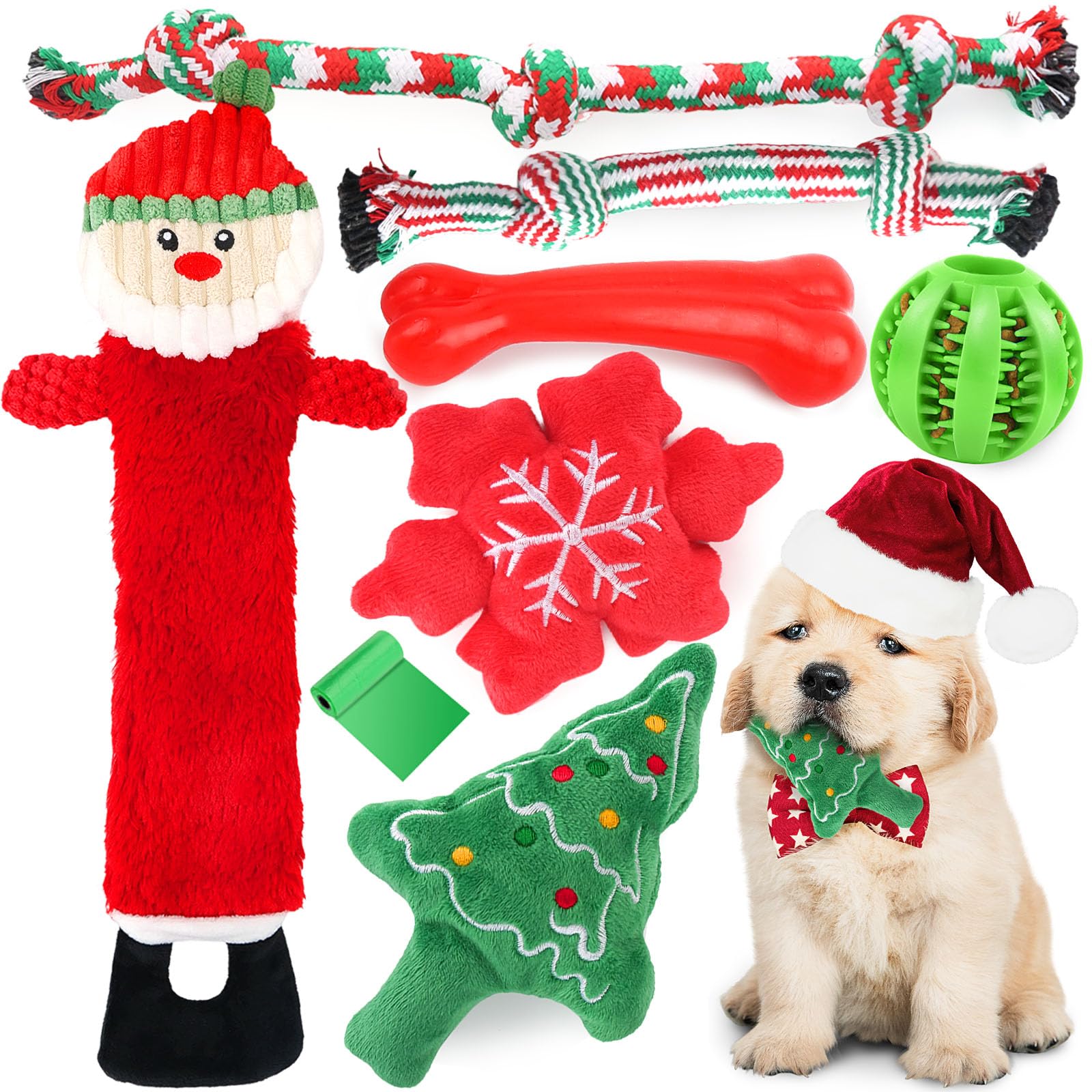 LOYEE Dog Squeaky Toys 8 Pack, Puppy Plush Squeaky Toys for Medium Small Dogs, Cute Pet Toys Stuffed Puppy Chew Toys for Teething, Interactive Toys Set for Puppy Supplies