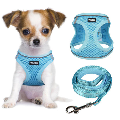 YIMEIS Dog Harness and Leash Set, No Pull Soft Mesh Pet Harness, Reflective Adjustable Puppy Vest for Small Medium Large Dogs, Cats (Pink, X-Small (Pack of 1)