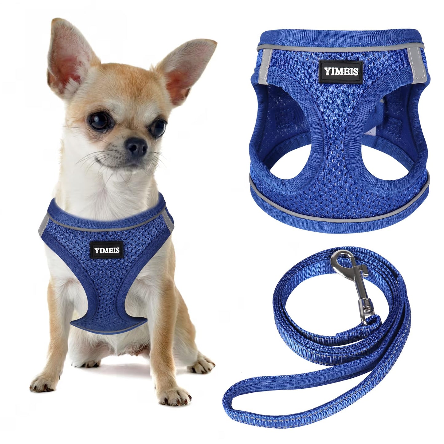 YIMEIS Dog Harness and Leash Set, No Pull Soft Mesh Pet Harness, Reflective Adjustable Puppy Vest for Small Medium Large Dogs, Cats (Pink, X-Small (Pack of 1)