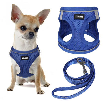 YIMEIS Dog Harness and Leash Set, No Pull Soft Mesh Pet Harness, Reflective Adjustable Puppy Vest for Small Medium Large Dogs, Cats (Pink, X-Small (Pack of 1)