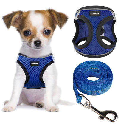 YIMEIS Dog Harness and Leash Set, No Pull Soft Mesh Pet Harness, Reflective Adjustable Puppy Vest for Small Medium Large Dogs, Cats (Pink, X-Small (Pack of 1)