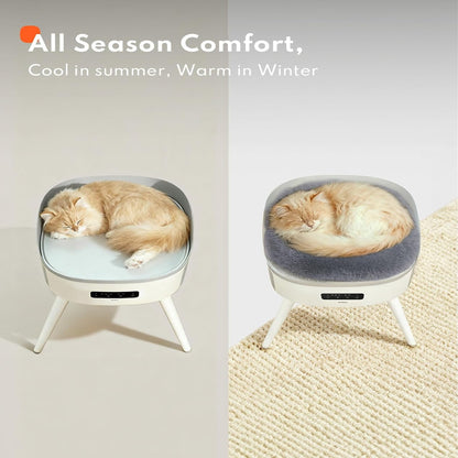 Pet-Safe Space Heater with Heated Cat Bed - 2-In-1 Ceramic Heater for Room & Pets, 1300W Fast Heat, Energy Saving